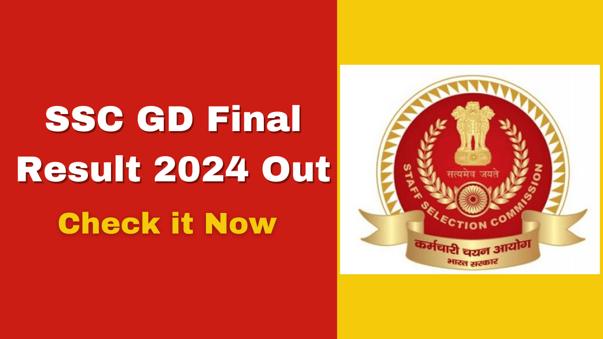 SSC GD Final Result 2024 Declared - Merit List PDF Download