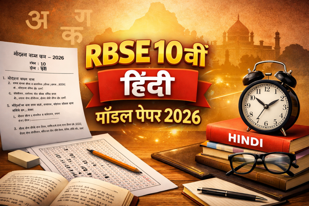 10th Class RBSE Hindi Model Paper 2026 – पूरी जानकारी, PDF Download, Syllabus, Exam Pattern