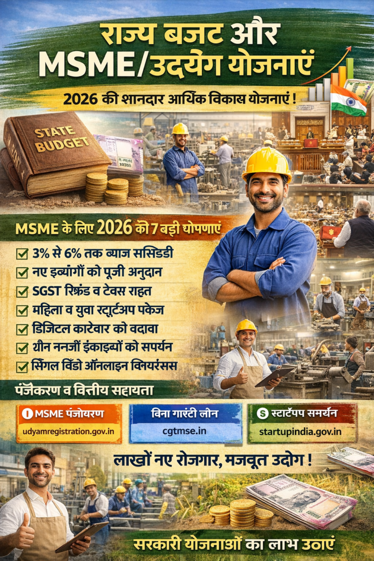 राज्य बजट और MSME/उद्योग योजनाएँ