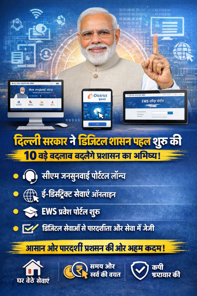 दिल्ली सरकार ने डिजिटल शासन पहल शुरू की: 10 बड़े डिजिटल बदलाव